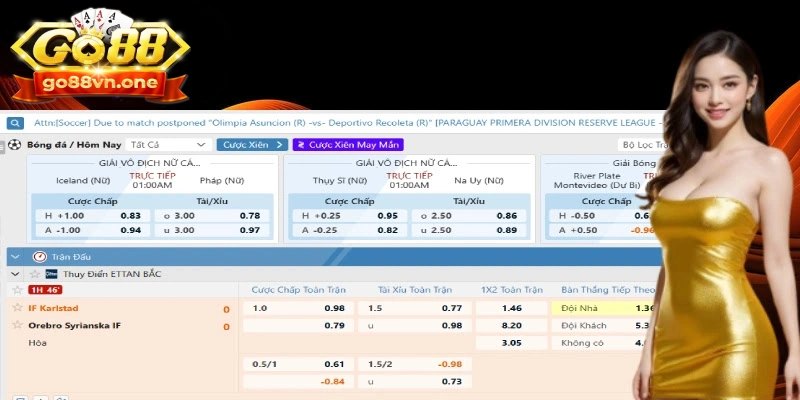 Dễ dàng cập nhập các kèo tại Go88